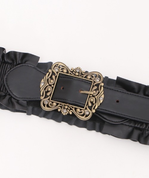 axes femme（アクシーズファム）の「クラシカルバックルゴムベルト（ベルト・レディース・ブラウン/ブラック/ゴールド・FREE）」の3枚目の写真