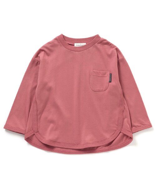 Ampersand（アンパサンド）の「ゆったりシンプルロングスリーブTシャツ（Tシャツ/カットソー・キッズ・チャコール/グリーン/ブラウン/レッド/ブラック/パープル・80/90/95/100/110/120/130/140）」の6枚目の写真