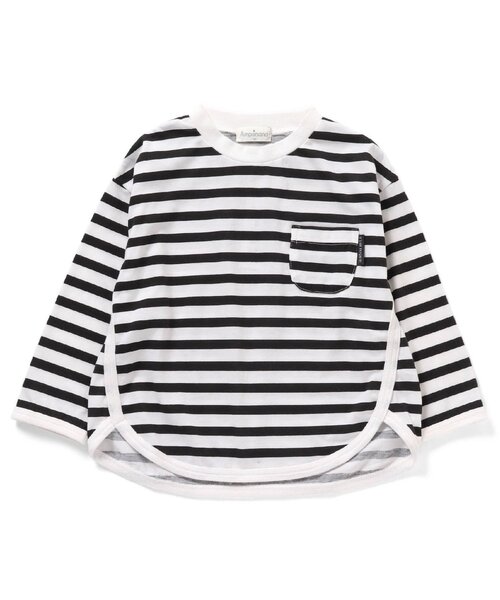 Ampersand（アンパサンド）の「ゆったりシンプルロングスリーブTシャツ（Tシャツ/カットソー・キッズ・チャコール/グリーン/ブラウン/レッド/ブラック/パープル・80/90/95/100/110/120/130/140）」の2枚目の写真