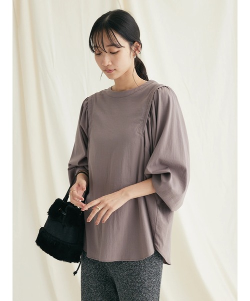 CRAFT STANDARD BOUTIQUE(クラフトスタンダードブティック)の「レーヨンデシンドルマンブラウス(シャツ/ブラウス・レディース・モカ/オフホワイト/ブラック・FREE)」の8枚目の写真