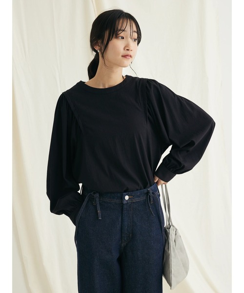 CRAFT STANDARD BOUTIQUE(クラフトスタンダードブティック)の「レーヨンデシンドルマンブラウス(シャツ/ブラウス・レディース・モカ/オフホワイト/ブラック・FREE)」の9枚目の写真