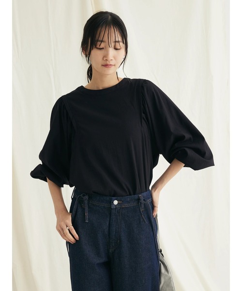 CRAFT STANDARD BOUTIQUE(クラフトスタンダードブティック)の「レーヨンデシンドルマンブラウス(シャツ/ブラウス・レディース・モカ/オフホワイト/ブラック・FREE)」の12枚目の写真