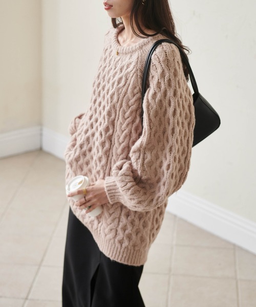 RANAN（ラナン）の「オーバーサイズケーブルゆるニット（ニット