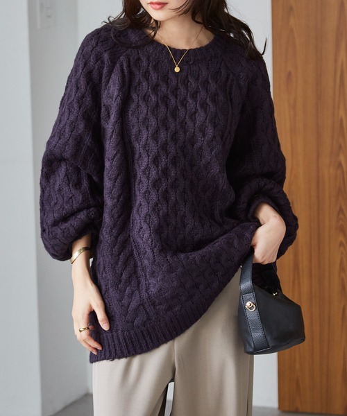 RANAN（ラナン）の「オーバーサイズケーブル編みニット（ニット