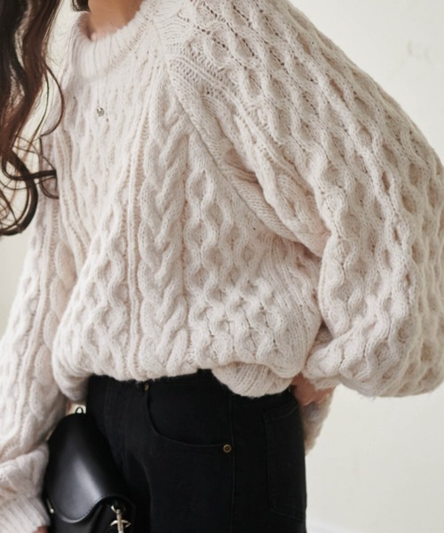 RANAN（ラナン）の「オーバーサイズケーブル編みニット（ニット