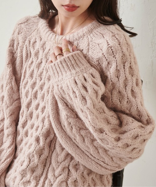 RANAN（ラナン）の「オーバーサイズケーブル編みニット（ニット