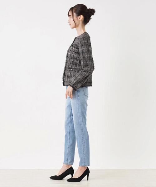 Torrazzo Donna（トラッゾドンナ）の「【TORRAZZO DONNA】ファンシーツイードニット（カーディガン/ボレロ・レディース・ベージュ/MD.GRY/ブラック・2）」の17枚目の写真