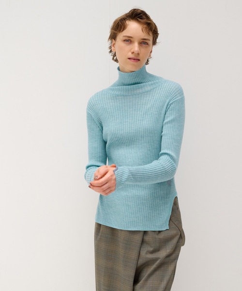 LANVIN en Bleu（ランバンオンブルー）の「メランジブライトリブタートル（ニット/セーター・レディース・ブルー系その他/イエロー/グリーン・38）」の18枚目の写真