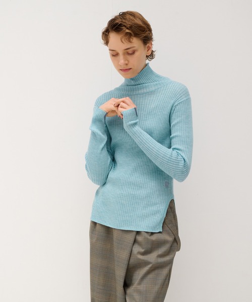 LANVIN en Bleu（ランバンオンブルー）の「メランジブライトリブタートル（ニット/セーター・レディース・ブルー系その他/イエロー/グリーン・38）」の19枚目の写真