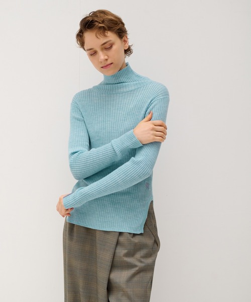 LANVIN en Bleu（ランバンオンブルー）の「メランジブライトリブタートル（ニット/セーター・レディース・ブルー系その他/イエロー/グリーン・38）」の20枚目の写真