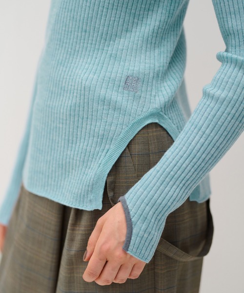 LANVIN en Bleu（ランバンオンブルー）の「メランジブライトリブタートル（ニット/セーター・レディース・ブルー系その他/イエロー/グリーン・38）」の22枚目の写真