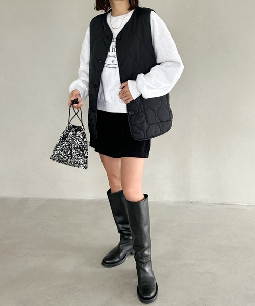 MYMOOD.（マイムード）の「キルティングパディングベスト（ダウンベスト・レディース・ベージュ/アイボリー/カーキ/ブラック・FREE）」の22枚目の写真