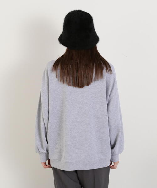 N.(N. Natural Beauty Basic)(エヌエヌナチュラルビューティーベーシック)の「◆ハイネックルーズスウェット(スウェット・レディース・杢グレー/ベージュ・MEDIUM)」の5枚目の写真