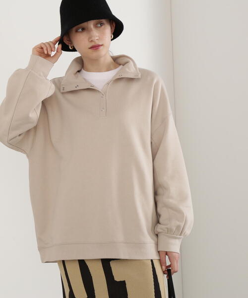 N.(N. Natural Beauty Basic)(エヌエヌナチュラルビューティーベーシック)の「◆ハイネックルーズスウェット(スウェット・レディース・杢グレー/ベージュ・MEDIUM)」の11枚目の写真