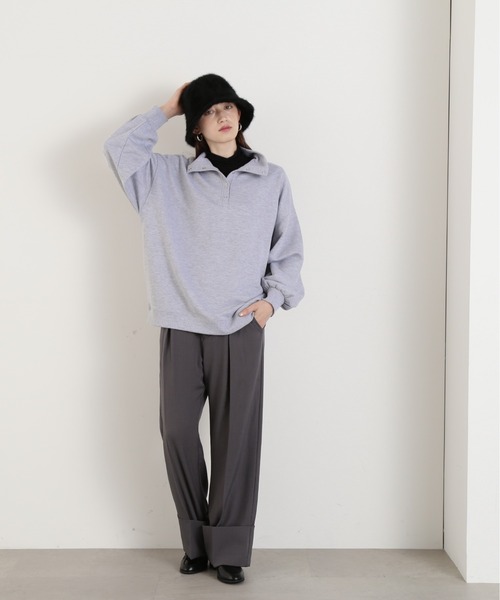 N.(N. Natural Beauty Basic)(エヌエヌナチュラルビューティーベーシック)の「◆ハイネックルーズスウェット(スウェット・レディース・杢グレー/ベージュ・MEDIUM)」の15枚目の写真