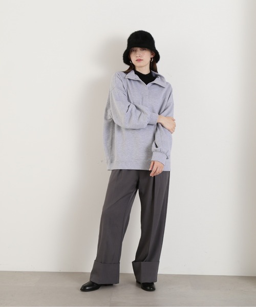 N.(N. Natural Beauty Basic)(エヌエヌナチュラルビューティーベーシック)の「◆ハイネックルーズスウェット(スウェット・レディース・杢グレー/ベージュ・MEDIUM)」の16枚目の写真