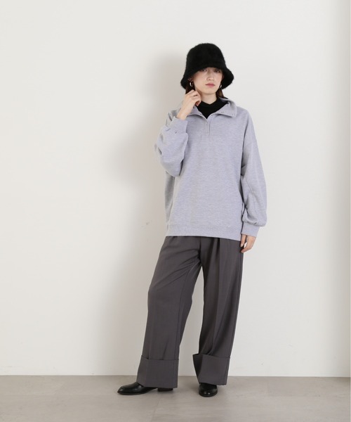 N.(N. Natural Beauty Basic)(エヌエヌナチュラルビューティーベーシック)の「◆ハイネックルーズスウェット(スウェット・レディース・杢グレー/ベージュ・MEDIUM)」の17枚目の写真