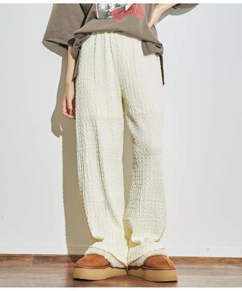 ANAP(アナップ)の「ジャガードカットワイドパンツ【セットアップ対応】(その他パンツ・レディース・ブラック/オフホワイト・FREE)」の1枚目の写真