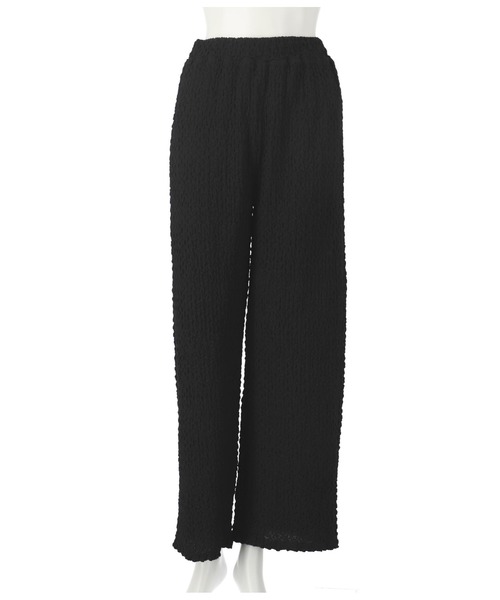 ANAP(アナップ)の「ジャガードカットワイドパンツ【セットアップ対応】(その他パンツ・レディース・ブラック/オフホワイト・FREE)」の2枚目の写真