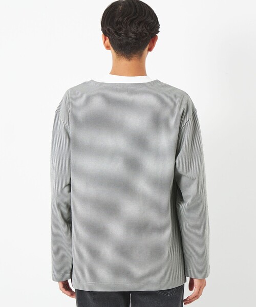 green label relaxing（グリーンレーベルリラクシング）の「バスクボーダー 長袖 カットソー（Tシャツ/カットソー・メンズ・ライトブルー/ライトグレー・L/S/M/XL）」の6枚目の写真