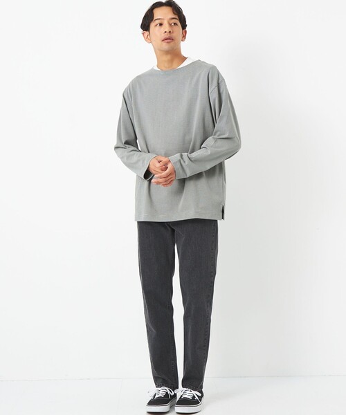 green label relaxing（グリーンレーベルリラクシング）の「バスクボーダー 長袖 カットソー（Tシャツ/カットソー・メンズ・ライトブルー/ライトグレー・L/S/M/XL）」の7枚目の写真