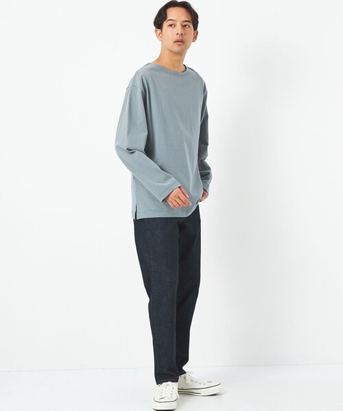 green label relaxing（グリーンレーベルリラクシング）の「バスクボーダー 長袖 カットソー（Tシャツ/カットソー・メンズ・ライトブルー/ライトグレー・L/S/M/XL）」の8枚目の写真