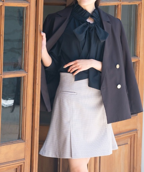 MISCH MASCH(ミッシュマッシュ)の「チェックミニスカート/MM337217(スカート・レディース・ベージュ/ブラック・S/M)」の8枚目の写真