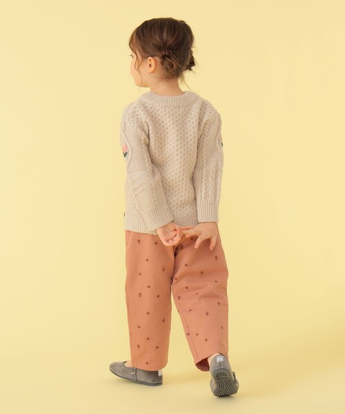 BEAMS mini（ビームスミニ）の「BEAMS mini / パッチワーク フラワー ニット 23FW（90～150cm）（ニット/セーター・キッズ・レッド系その他2/グリーン系その他4/ナチュラル・130/120/140/100/110/90/150）」の6枚目の写真