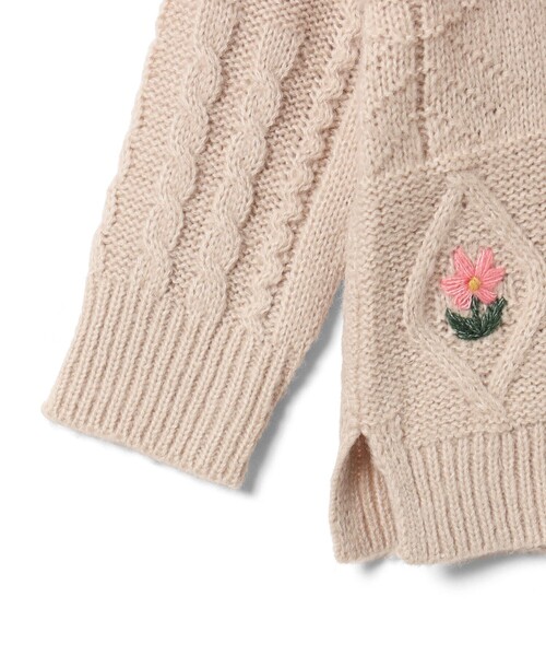 BEAMS mini（ビームスミニ）の「BEAMS mini / パッチワーク フラワー ニット 23FW（90～150cm）（ニット/セーター・キッズ・レッド系その他2/グリーン系その他4/ナチュラル・130/120/140/100/110/90/150）」の12枚目の写真