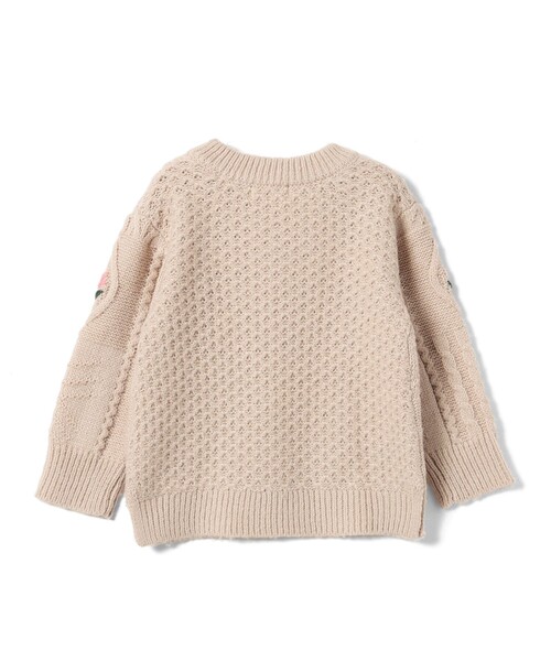 BEAMS mini（ビームスミニ）の「BEAMS mini / パッチワーク フラワー ニット 23FW（90～150cm）（ニット/セーター・キッズ・レッド系その他2/グリーン系その他4/ナチュラル・130/120/140/100/110/90/150）」の13枚目の写真