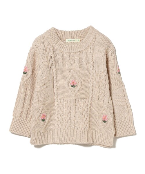 BEAMS mini（ビームスミニ）の「BEAMS mini / パッチワーク フラワー ニット 23FW（90～150cm）（ニット/セーター・キッズ・レッド系その他2/グリーン系その他4/ナチュラル・130/120/140/100/110/90/150）」の18枚目の写真