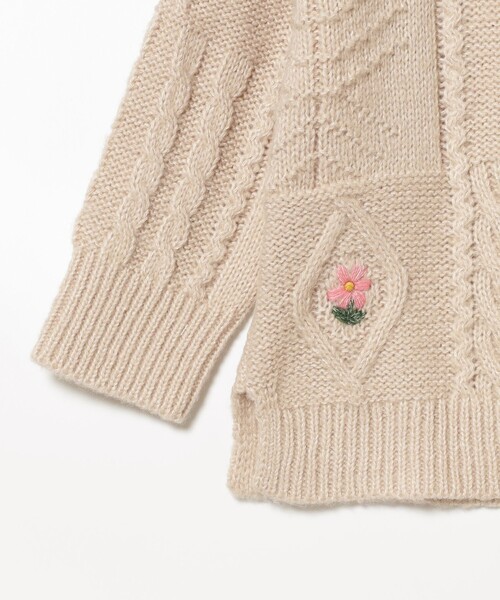 BEAMS mini（ビームスミニ）の「BEAMS mini / パッチワーク フラワー ニット 23FW（90～150cm）（ニット/セーター・キッズ・レッド系その他2/グリーン系その他4/ナチュラル・130/120/140/100/110/90/150）」の20枚目の写真