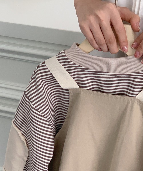 aimoha（アイモハ）の「aimoha-KIDS- 子供服 　ワークサロペット　オールインワン（サロペット/オーバーオール・キッズ・カーキ/ベージュ・120/110/140/130/100/90）」の3枚目の写真