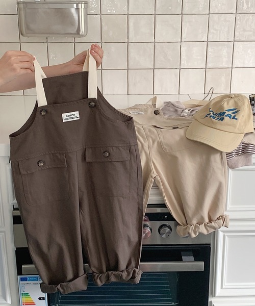 aimoha（アイモハ）の「aimoha-KIDS- 子供服 　ワークサロペット　オールインワン（サロペット/オーバーオール・キッズ・カーキ/ベージュ・120/110/140/130/100/90）」の7枚目の写真