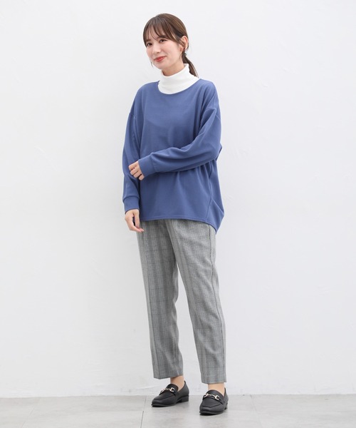 Honeys(ハニーズ)の「ジャカードチュニックトップス(Tシャツ/カットソー・レディース・グリーン/ブラック/ブルー/アイボリー/モカ・L/LL/M)」の9枚目の写真