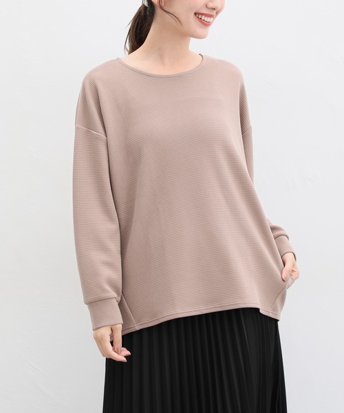 Honeys(ハニーズ)の「ジャカードチュニックトップス(Tシャツ/カットソー・レディース・グリーン/ブラック/ブルー/アイボリー/モカ・L/LL/M)」の14枚目の写真