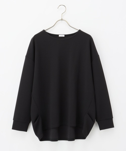 Honeys(ハニーズ)の「ジャカードチュニックトップス(Tシャツ/カットソー・レディース・グリーン/ブラック/ブルー/アイボリー/モカ・L/LL/M)」の17枚目の写真