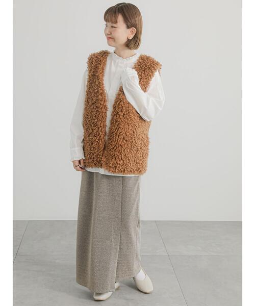 Lugnoncure（ルノンキュール）の「ラメラップ風スカート（スカート・レディース・ブラック/ベージュ/ネイビー・F）」の7枚目の写真