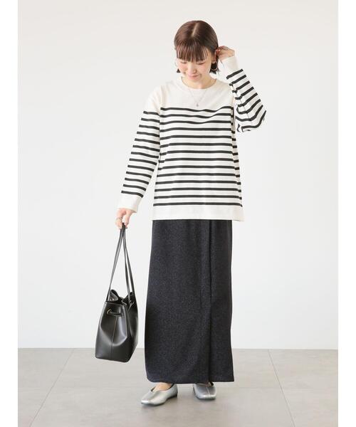 Lugnoncure（ルノンキュール）の「ラメラップ風スカート（スカート・レディース・ブラック/ベージュ/ネイビー・F）」の11枚目の写真