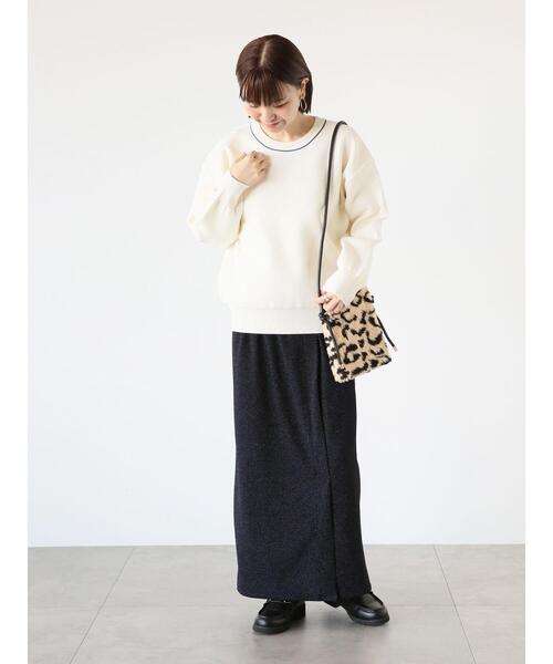 Lugnoncure（ルノンキュール）の「ラメラップ風スカート（スカート・レディース・ブラック/ベージュ/ネイビー・F）」の13枚目の写真