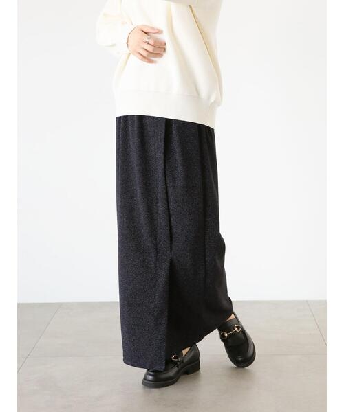 Lugnoncure（ルノンキュール）の「ラメラップ風スカート（スカート・レディース・ブラック/ベージュ/ネイビー・F）」の15枚目の写真
