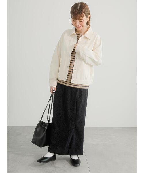 Lugnoncure（ルノンキュール）の「ラメラップ風スカート（スカート・レディース・ブラック/ベージュ/ネイビー・F）」の19枚目の写真