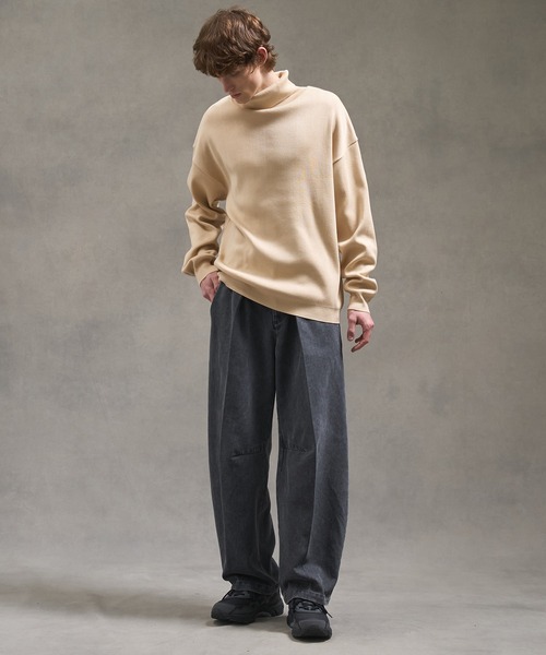 セール】〈 ユニセックス〉オーバーサイズスタートルネックニット