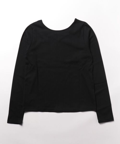 axes femme（アクシーズファム）の「前後２ＷＡＹクロスリブプルオーバー（Tシャツ/カットソー・レディース・キナリ/ブラック/ピンク・FREE）」の4枚目の写真