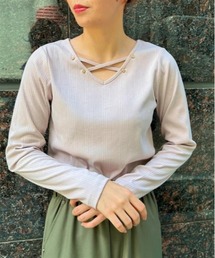 axes femme | 前後2WAYクロスリブプルオーバー(Tシャツ/カットソー)