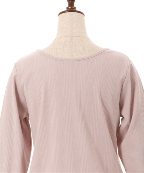 axes femme（アクシーズファム）の「前後２ＷＡＹクロスリブプルオーバー（Tシャツ/カットソー・レディース・キナリ/ブラック/ピンク・FREE）」の7枚目の写真