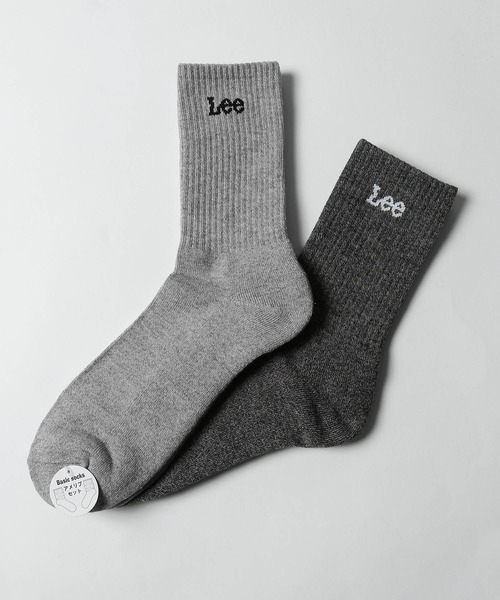 Lee(リー)の「【LEE】 ワンポイントロゴソックス 2足セット(ソックス/靴下・メンズ・ブラック/グレー/ブルー/ホワイト・FREE)」の3枚目の写真
