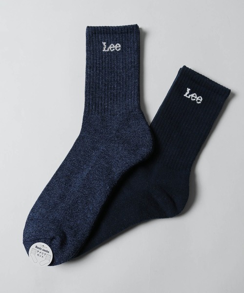 Lee(リー)の「【LEE】 ワンポイントロゴソックス 2足セット(ソックス/靴下・メンズ・ブラック/グレー/ブルー/ホワイト・FREE)」の4枚目の写真