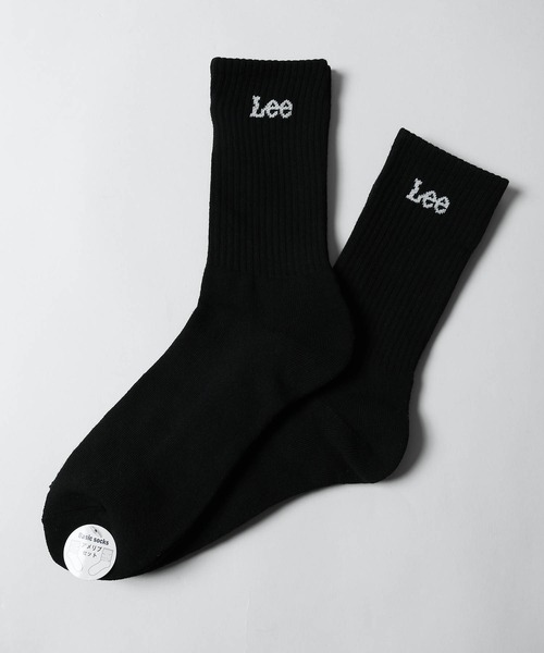 Lee(リー)の「【LEE】 ワンポイントロゴソックス 2足セット(ソックス/靴下・メンズ・ブラック/グレー/ブルー/ホワイト・FREE)」の2枚目の写真