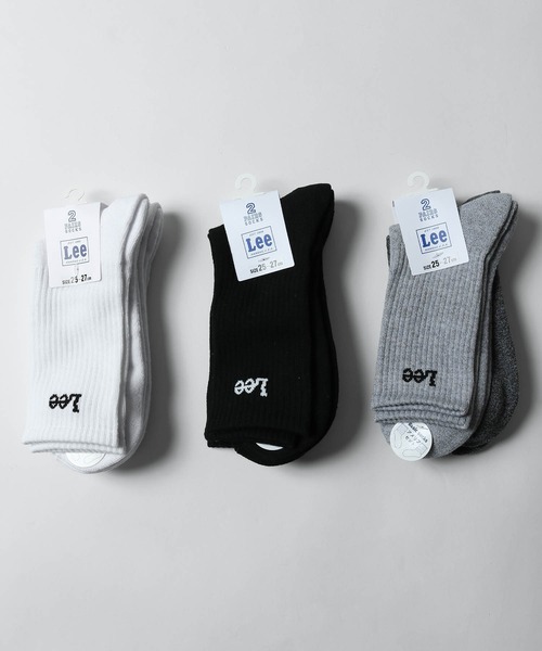 Lee(リー)の「【LEE】 ワンポイントロゴソックス 2足セット(ソックス/靴下・メンズ・ブラック/グレー/ブルー/ホワイト・FREE)」の10枚目の写真